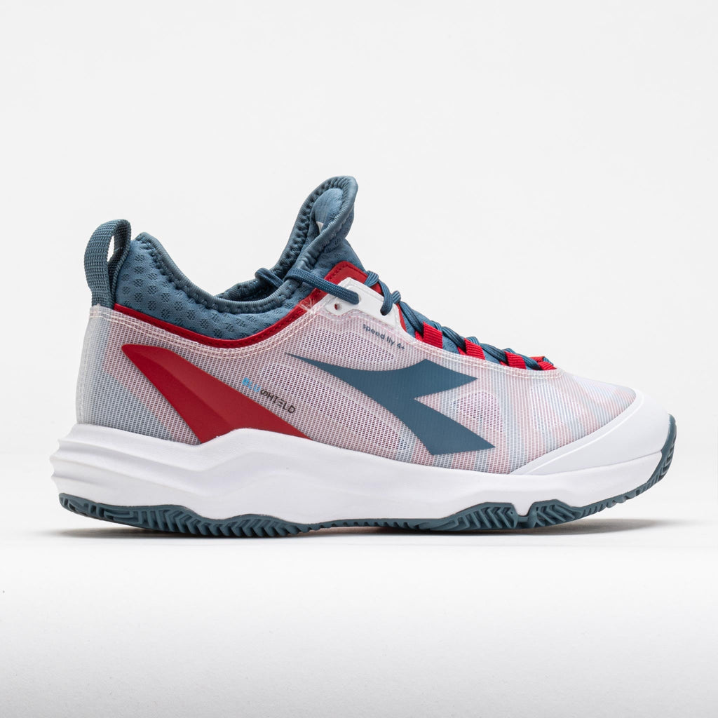 Diadora Speed Blushield Fly 4+ Clay Men's  White/Oceanview/Salsa