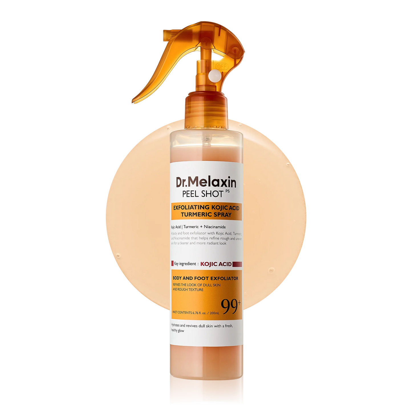 Dr.Melaxin Body Keratin CareKojic Acid Turmeric Spray withAHA & PHA, Gentle BodyBrightening & ExfoliatingPeeling Solution for Dead SkinCells & Texture, KoreanSkincare,6.76 fl.o