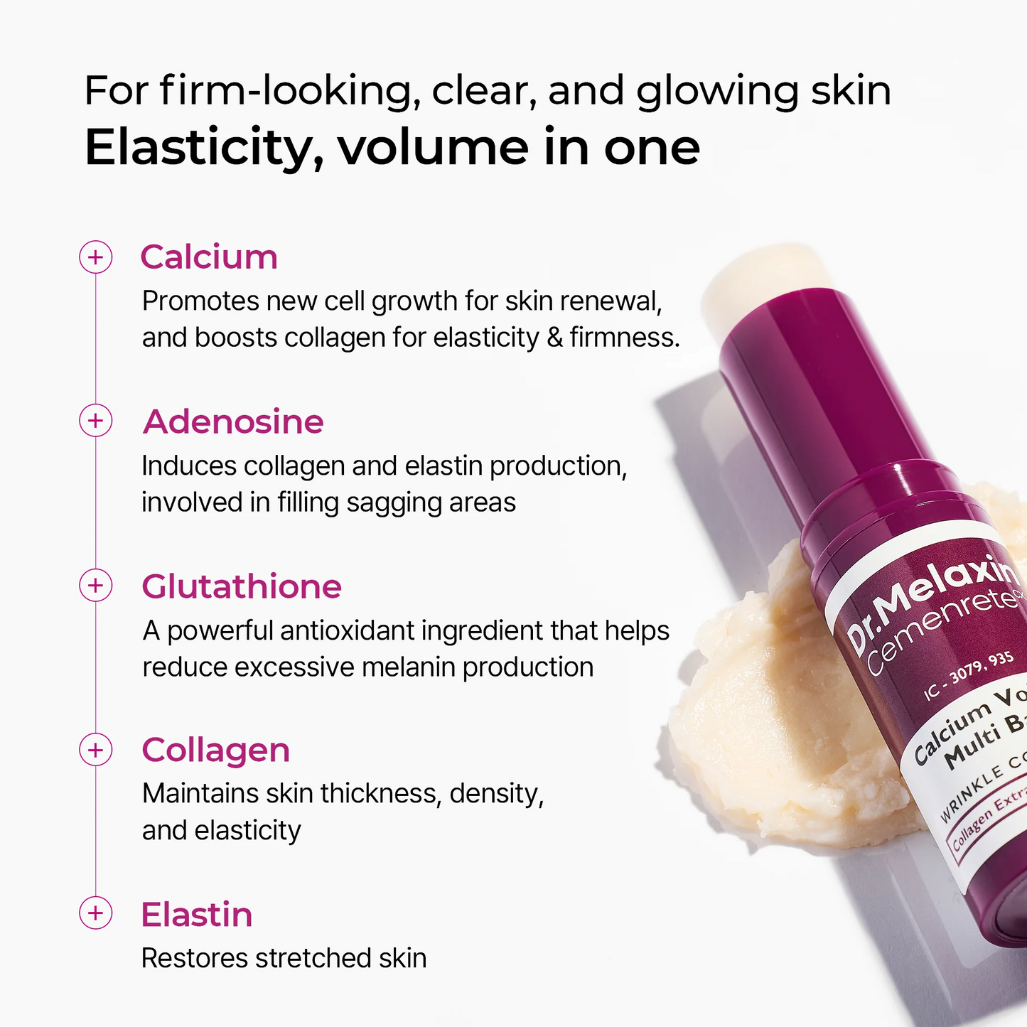 Dr.Melaxin Collagen Multi Balm Stick, Calcium & Adenosine Wrinkle Stick for Eye Neck & Face, Collagen Stick for Firming Sagging Skin, Neck Cream Eye Cream Balm, Korean Skin Care