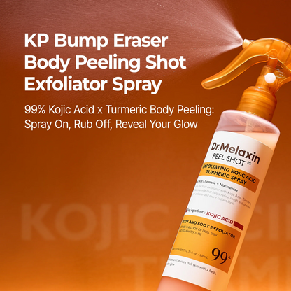 Dr.Melaxin Body Keratin CareKojic Acid Turmeric Spray withAHA & PHA, Gentle BodyBrightening & ExfoliatingPeeling Solution for Dead SkinCells & Texture, KoreanSkincare,6.76 fl.o