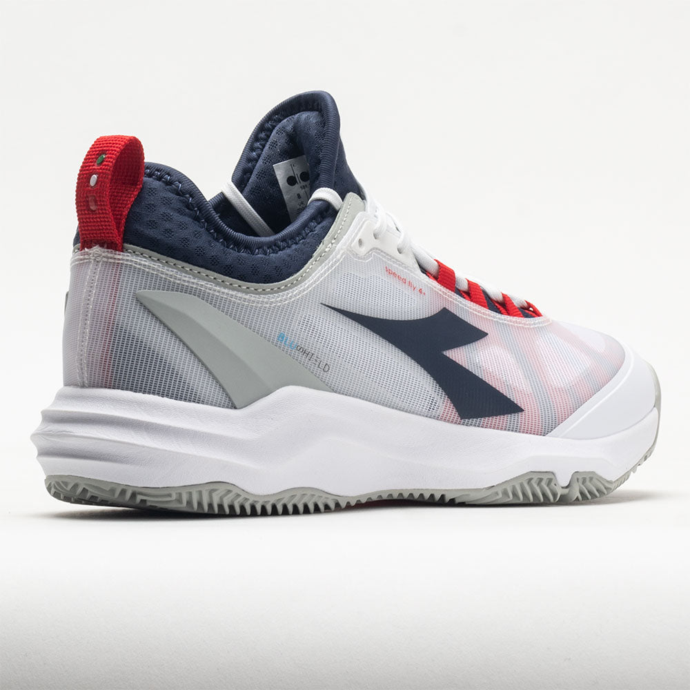 Diadora Speed Blushield Fly 4+ Clay Men's  White/Blue Corsair/Fiery Red